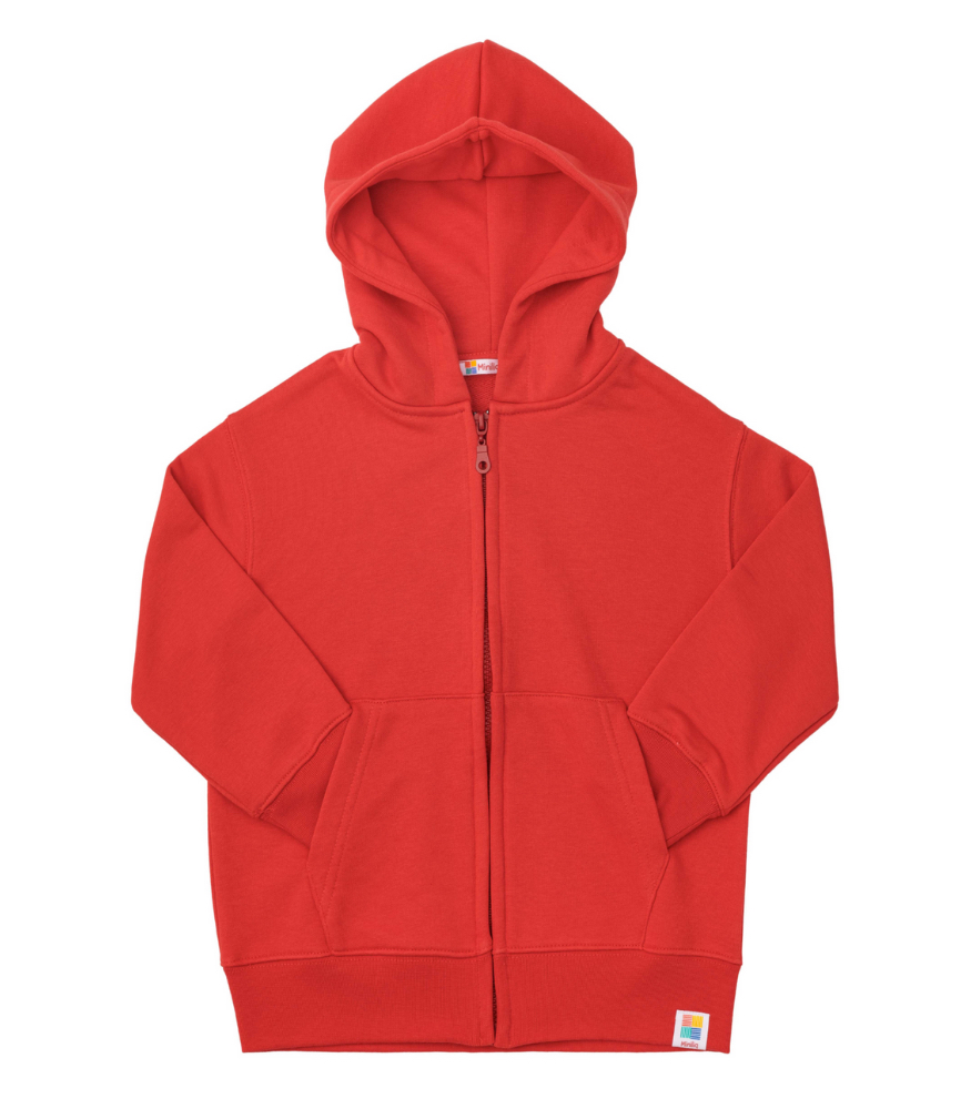 Miniliq Fermuarlı Kapüşonlu Eşofman Üstü // Cherry