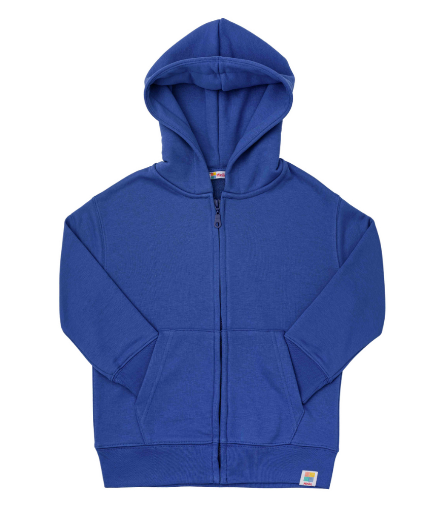 Miniliq Fermuarlı Kapüşonlu Eşofman Üstü // Lapis Blue