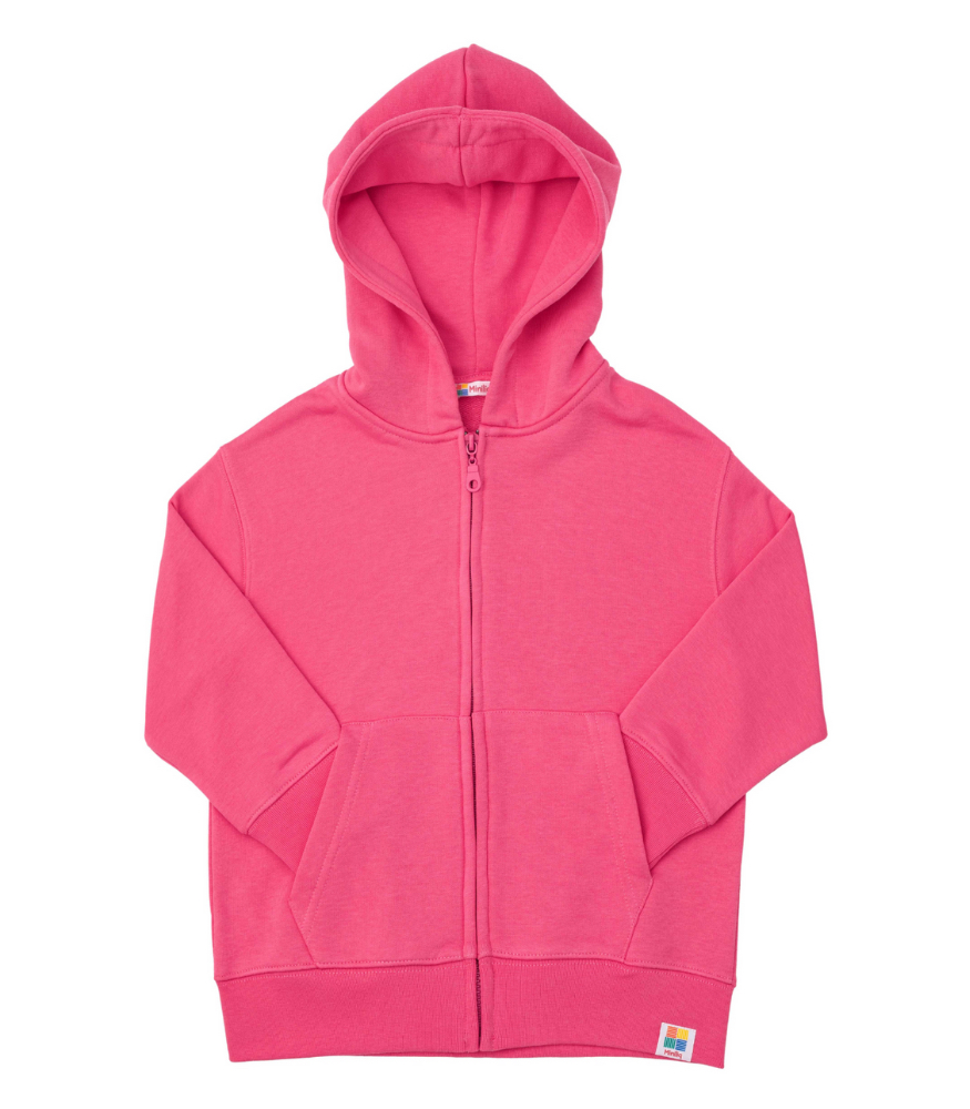 Miniliq Fermuarlı Kapüşonlu Eşofman Üstü // Raspberry