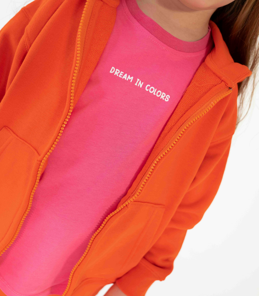 Miniliq Fermuarlı Kapüşonlu Eşofman Üstü // Pumpkin