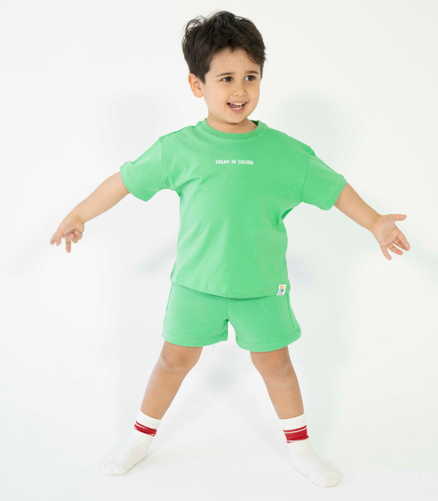 Miniliq Renkli Çocuk Tişört // Pistachio