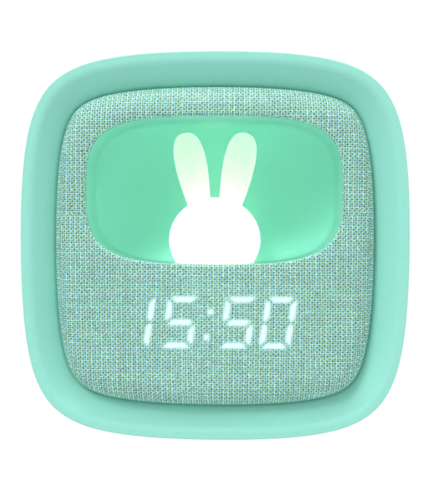 MOB Billy Tavşan Masaüstü Saat ve Gece Lambası // Turkuaz