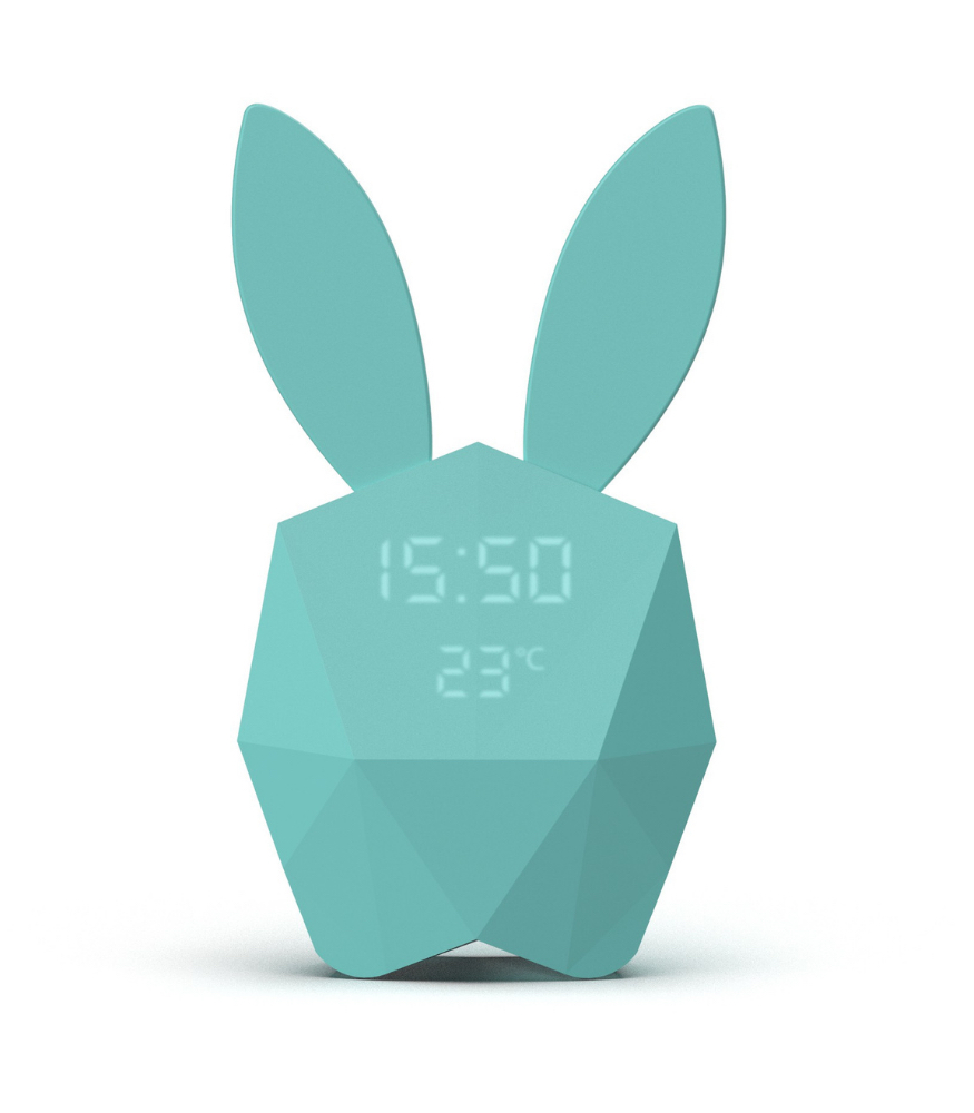 MOB Cutie Tavşan Duvar Saati ve Gece Lambası // Turkuaz