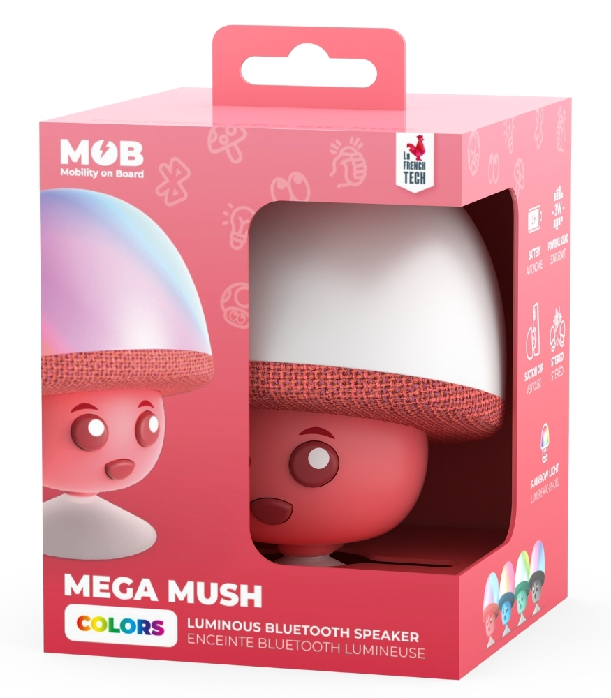 MOB Mega Mush Işıklı Bluetooth Hoparlör // Kırmızı