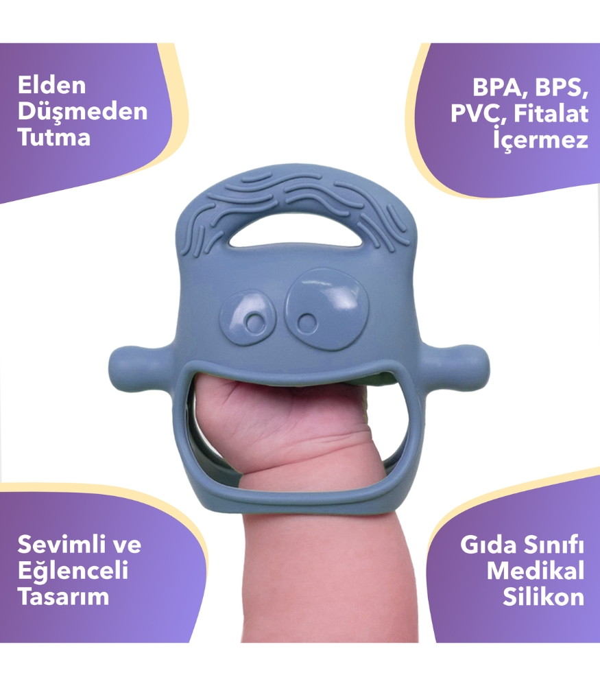 Mochi Monster Diş Kaşıyıcı // Mavi