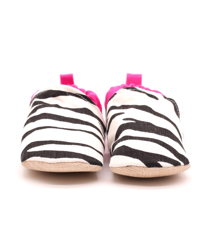 Morgedan Kaydırmaz İlk Adım Patik // Pembe - Zebra