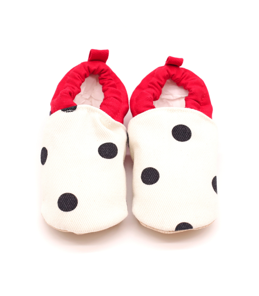 Morgedan Kaydırmaz İlk Adım Patik // Kırmızı - Puantiye