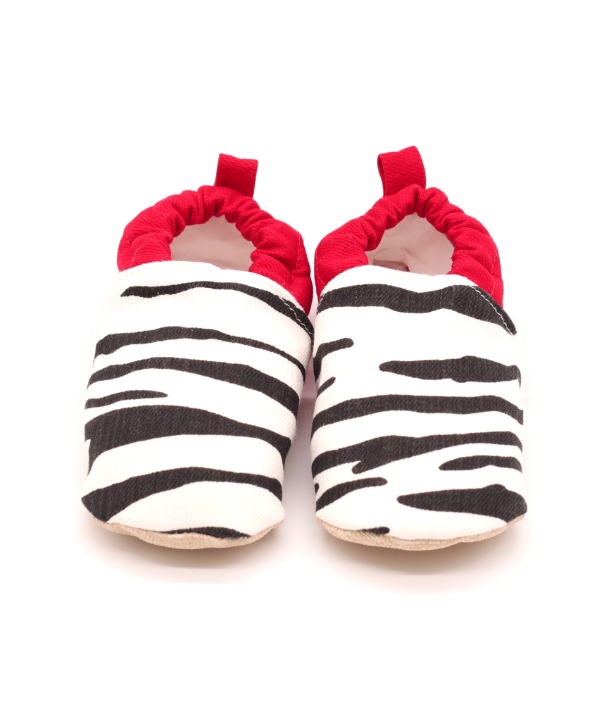 Morgedan Kaydırmaz İlk Adım Patik // Kırmızı - Zebra