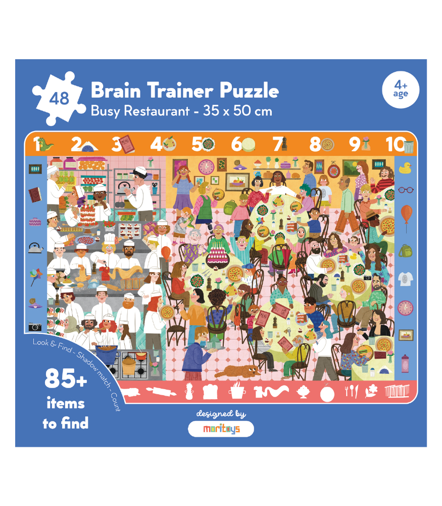 Moritoys Brain Trainer Puzzle // Busy Restaurant (48 Parça)