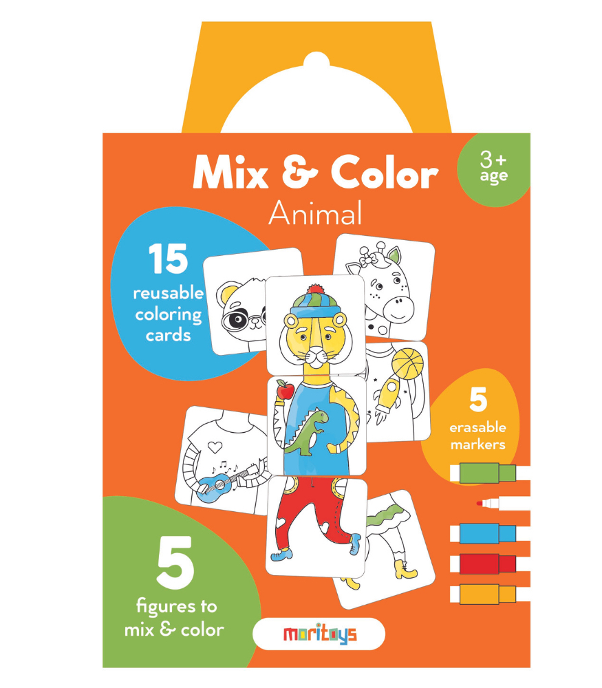Moritoys Mix & Color - Karıştır ve Boya Puzzle // Animals