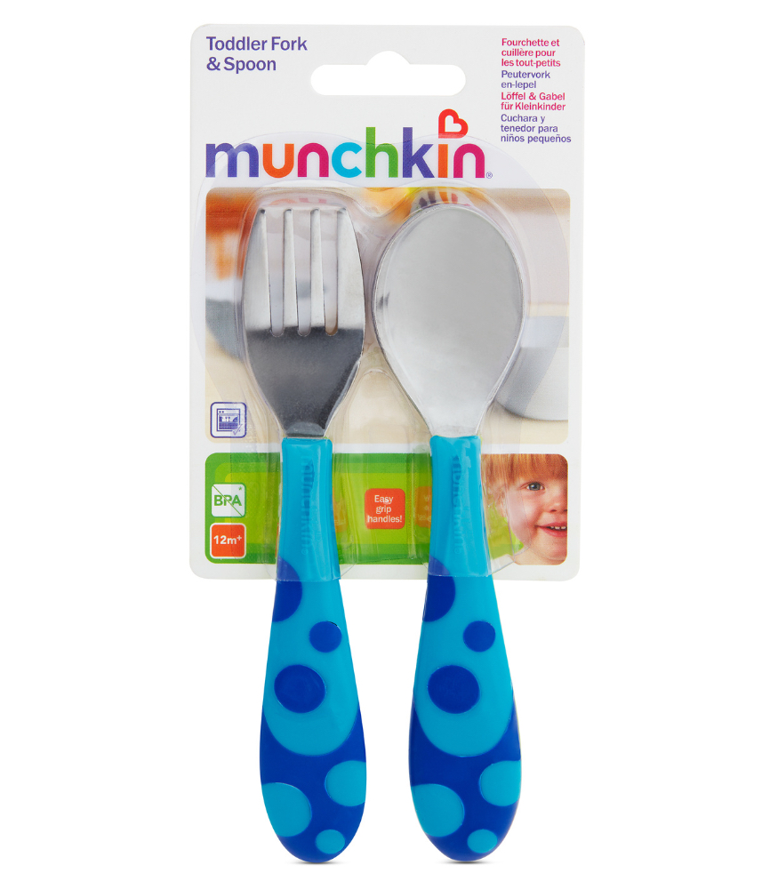 Munchkin Çocuk Metal Çatal ve Kaşık Seti // Mavi