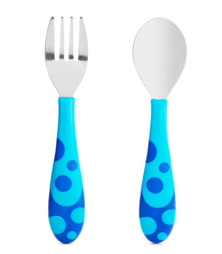 Munchkin Çocuk Metal Çatal ve Kaşık Seti // Mavi