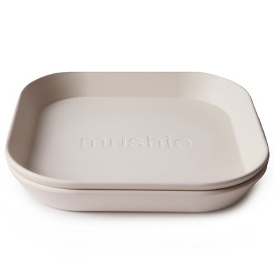 Mushie Kare Yemek Tabağı (2 Adet) // Ivory