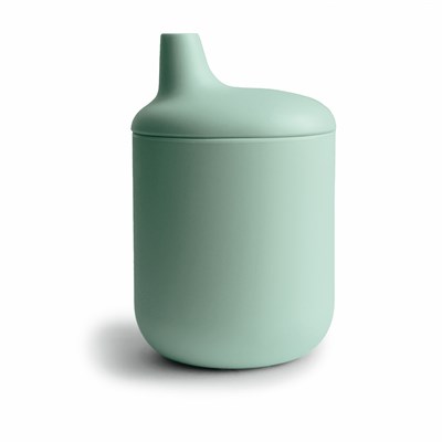 Mushie Pipetli Silikon Sippy Cup // Cambridge Blue
