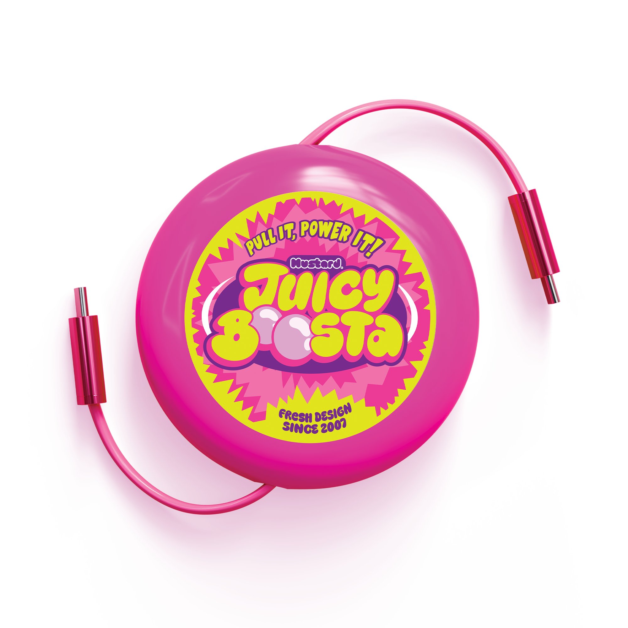 Mustard Juicy Boosta Hızlı Şarj Kablosu // Pembe