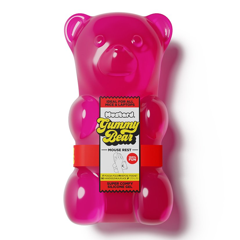Mustard Silikon Mouse Bilek Desteği Gummy Bear // Pembe