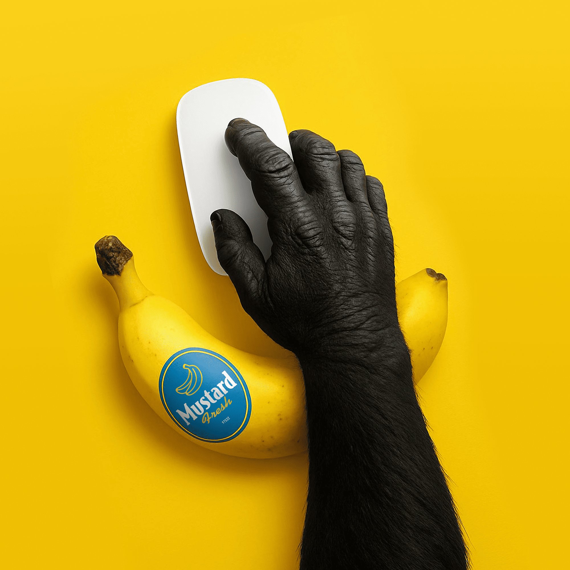 Mustard Silikon Mouse Bilek Desteği // Banana