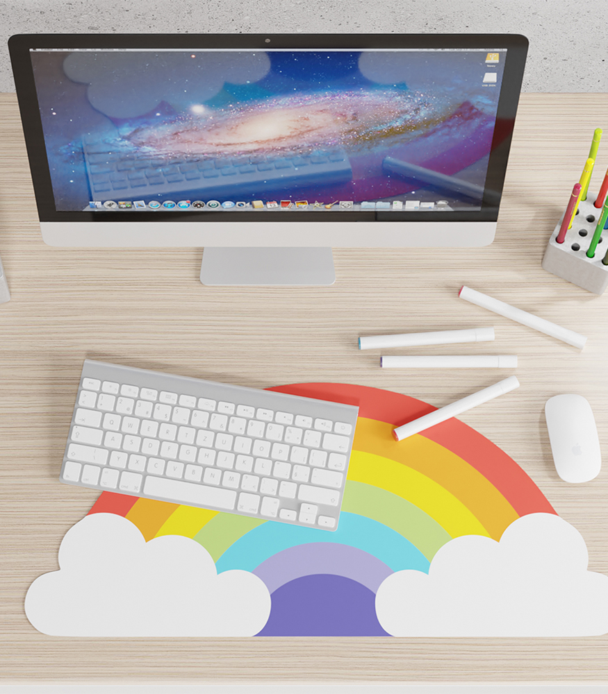 Mustard Mouse Pad // Rainbow