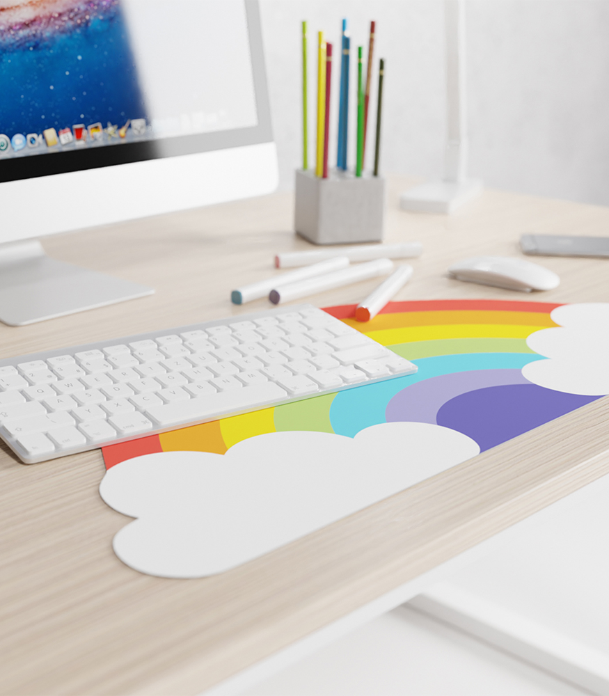 Mustard Mouse Pad // Rainbow