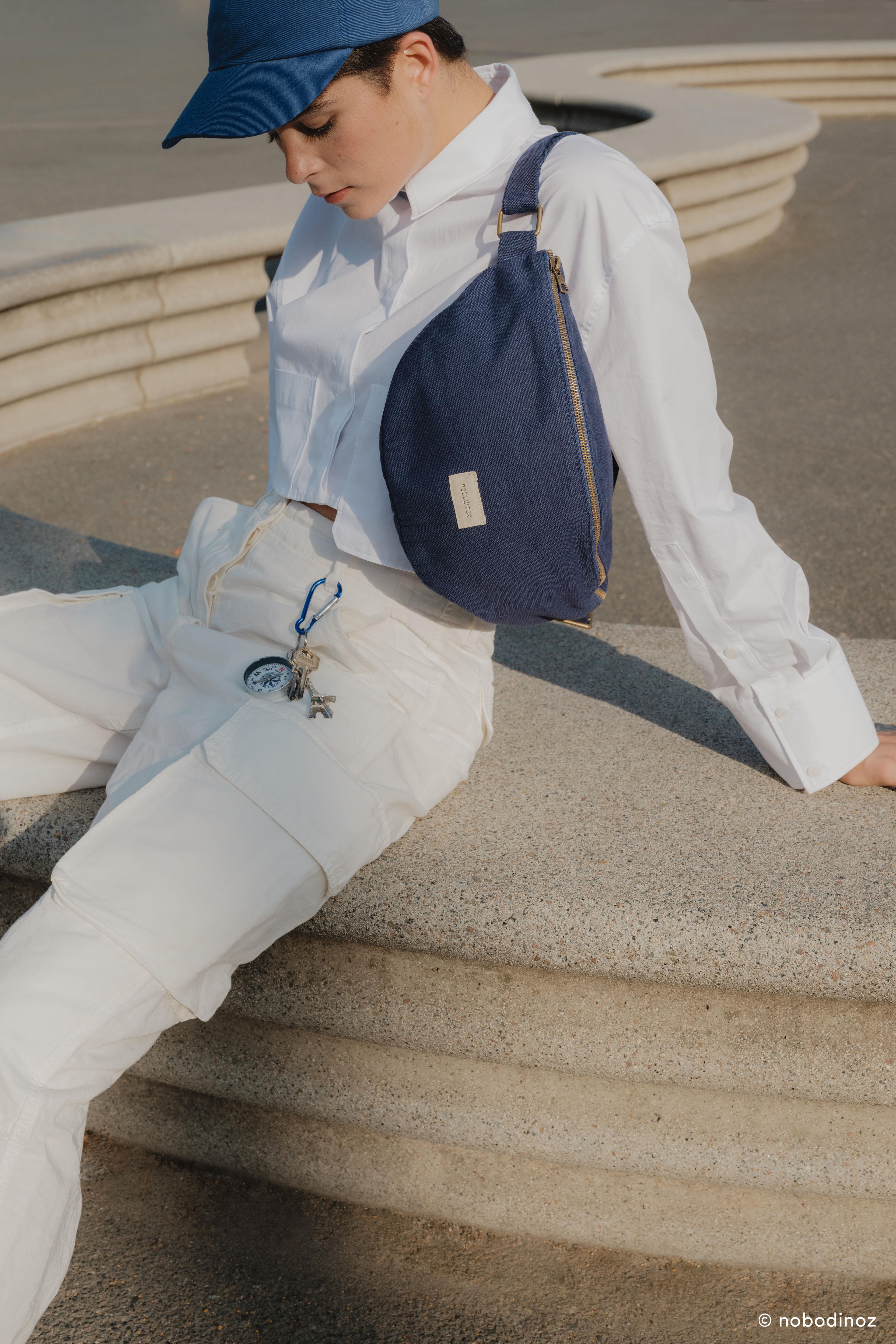 Nobodinoz Paris- Tokyo Bel Çantası Büyük Boy // Cobalt