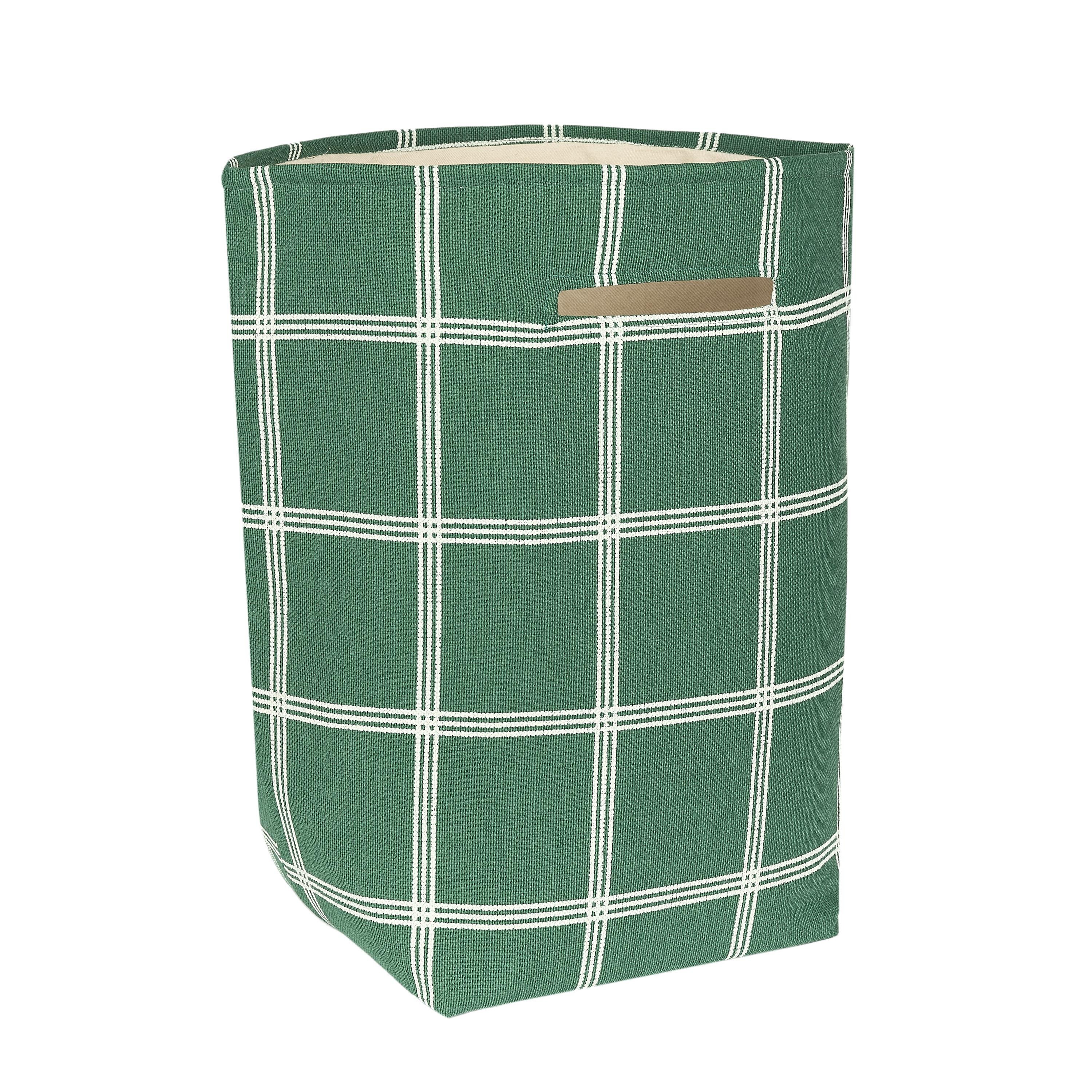 Nobodinoz Vibes B&uuml;y&uuml;k Sepet // Green White Windowpane