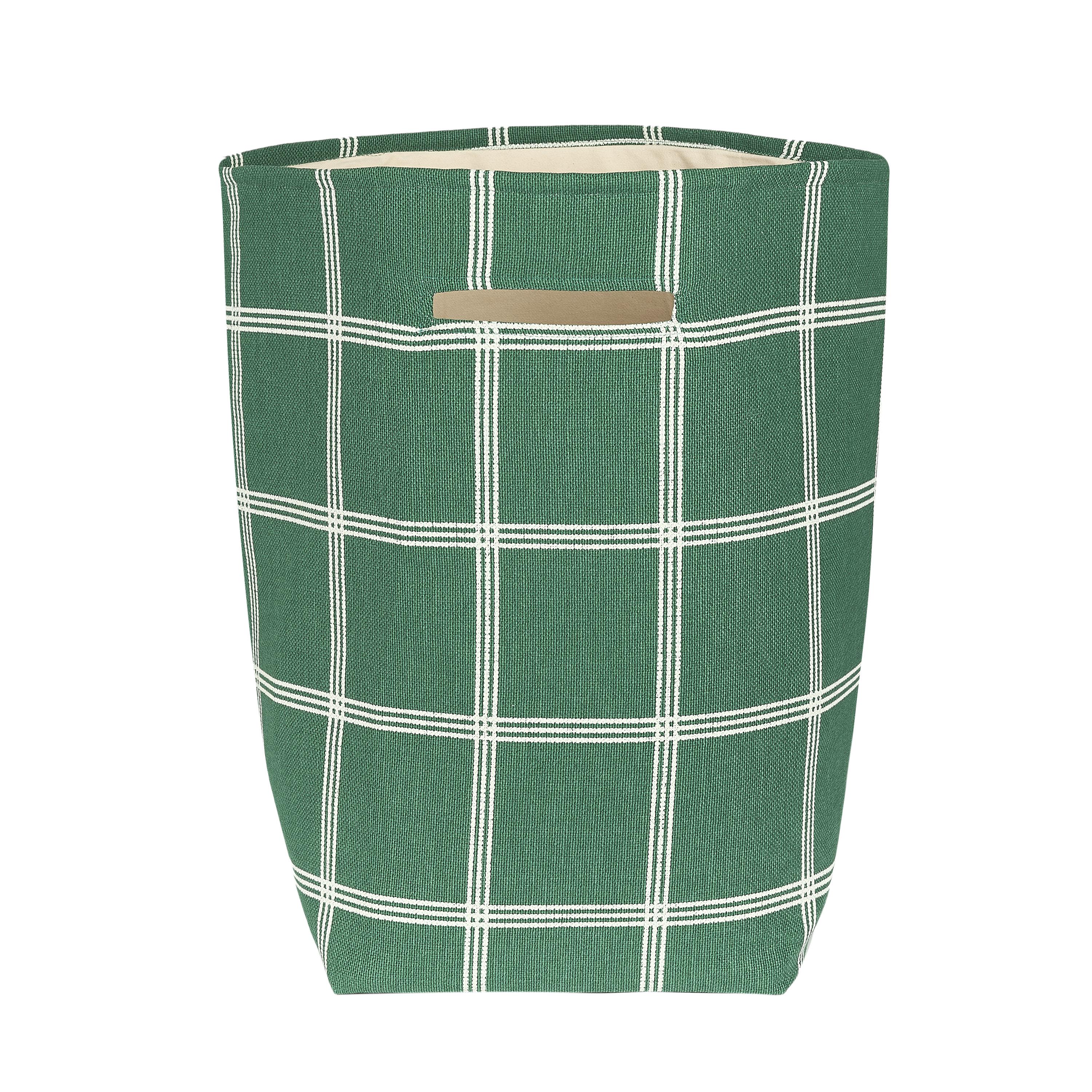 Nobodinoz Vibes B&uuml;y&uuml;k Sepet // Green White Windowpane