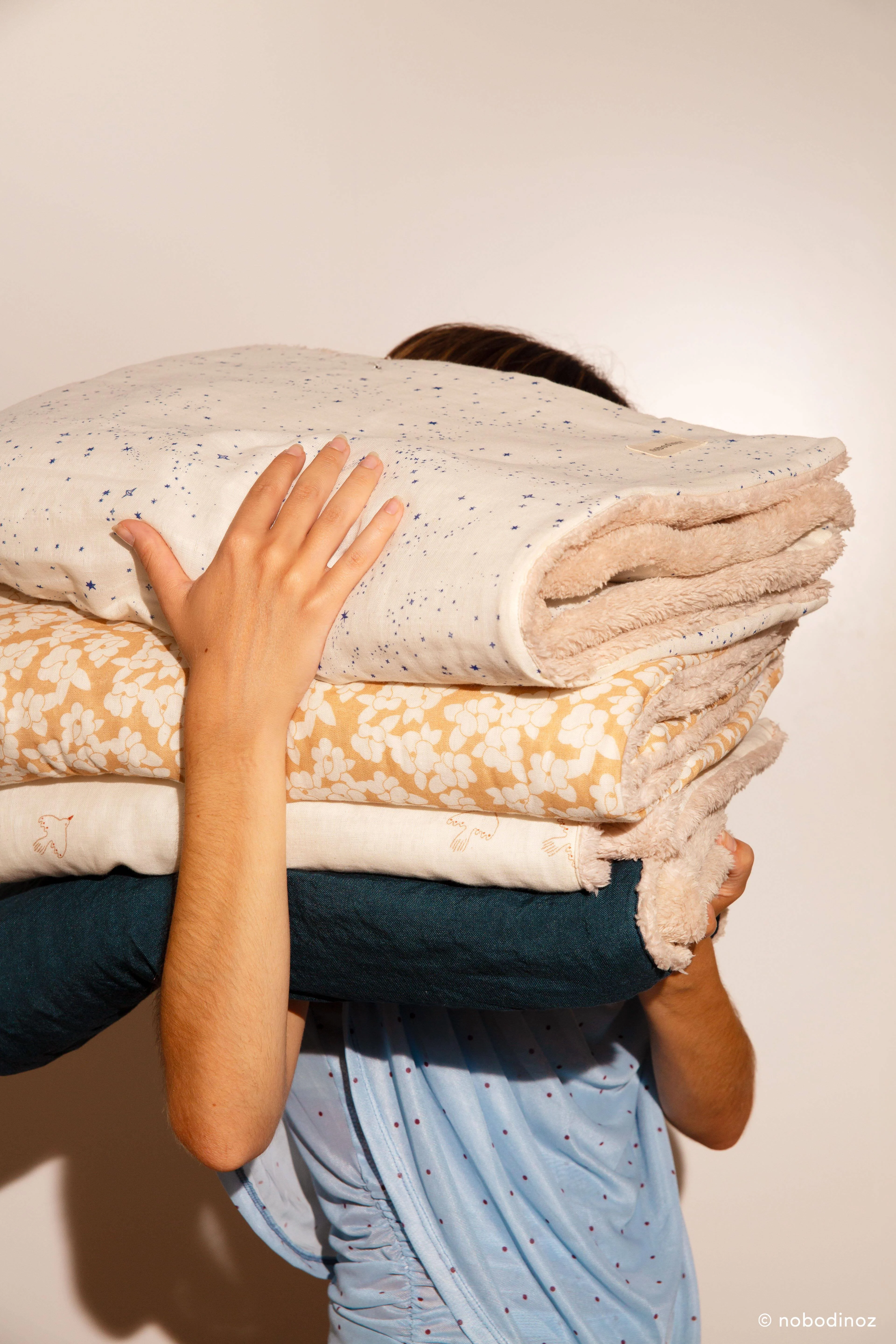 Nobodinoz Wabi Sabi Bebek Battaniye // Brown Hoshi Birds