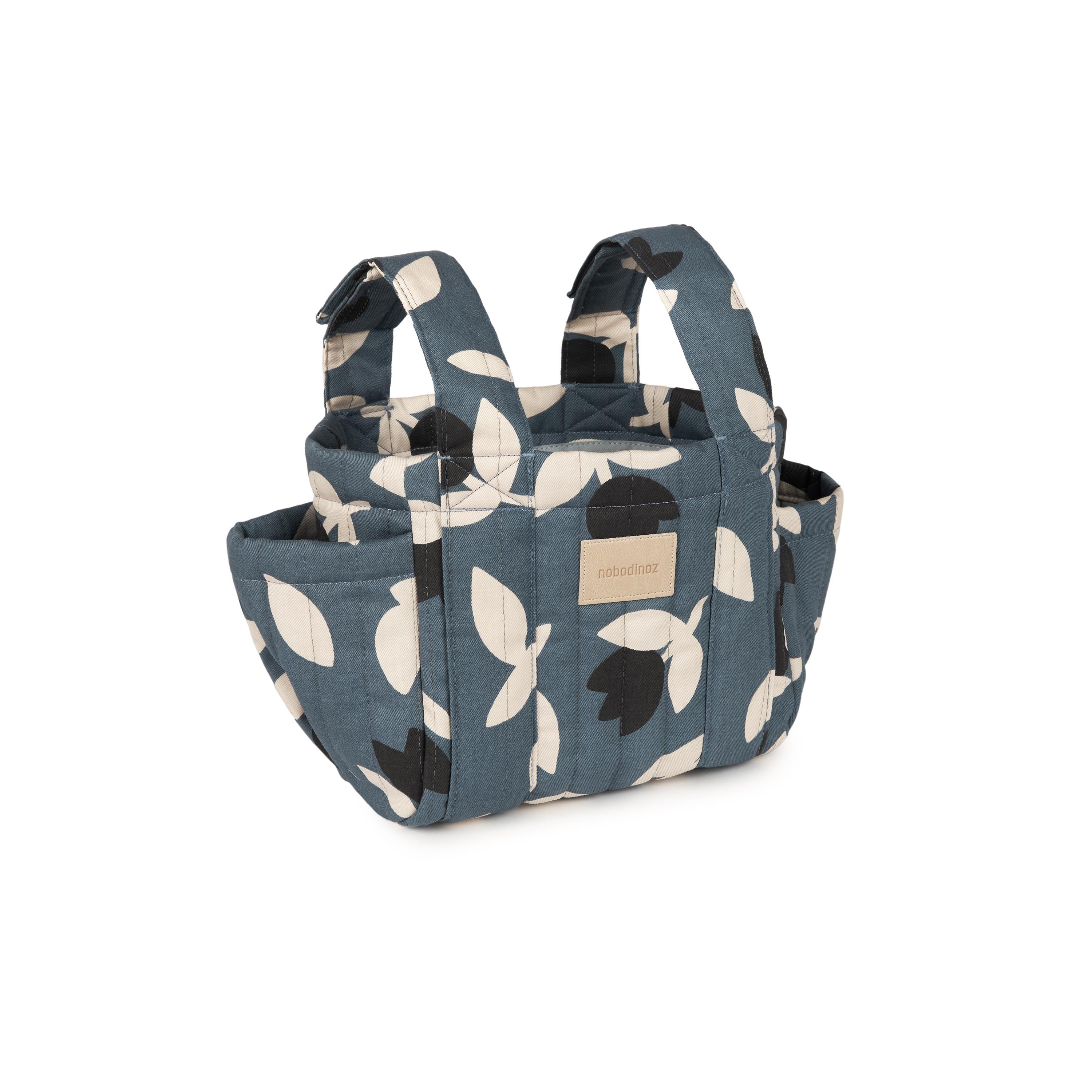 Nobodinoz Hyde Park Bebek Arabası Düzenleyici Çanta // Blue Black Tulips
