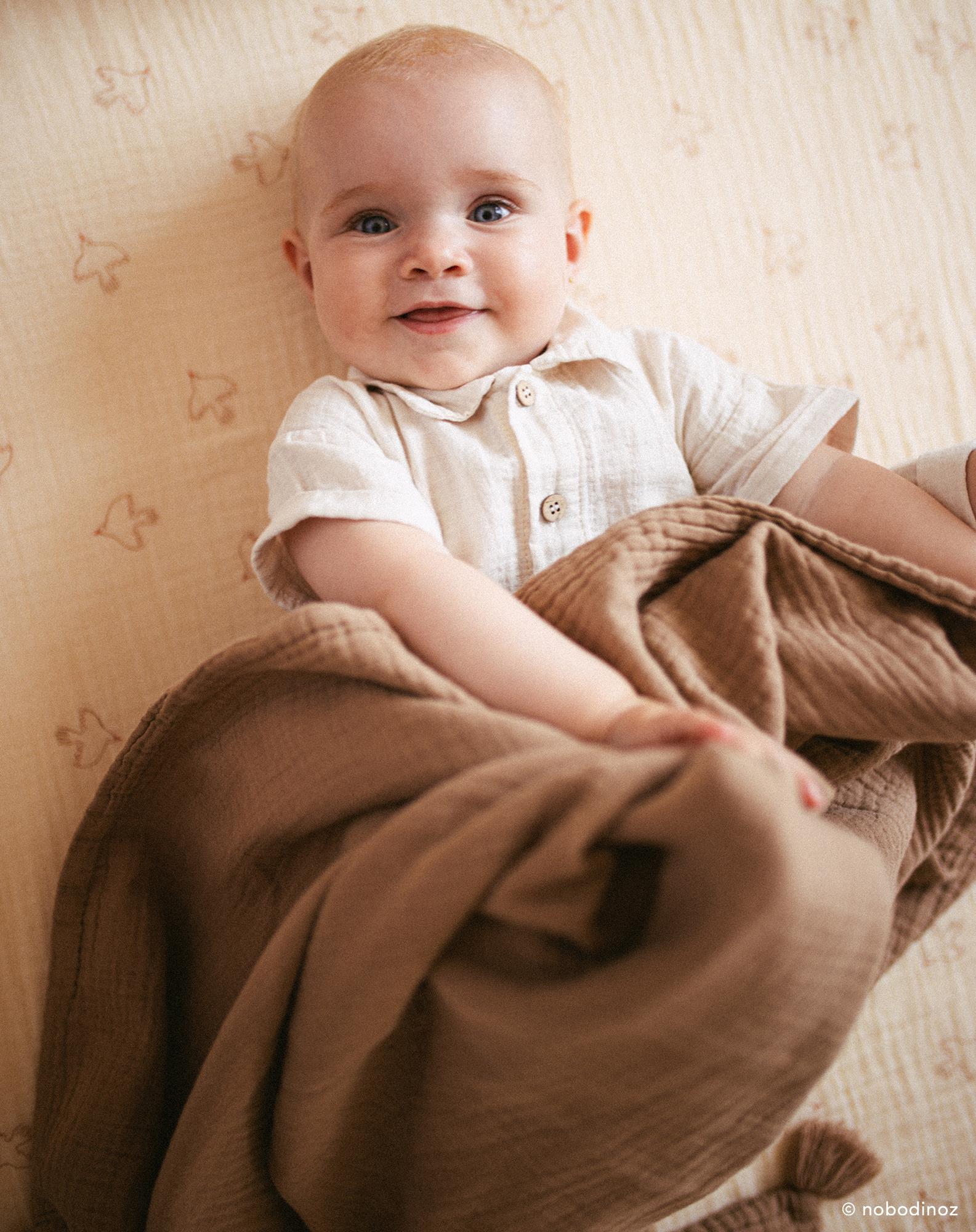 Nobodinoz Wabi Sabi Çift Kat Müslin Battaniye // Sesame