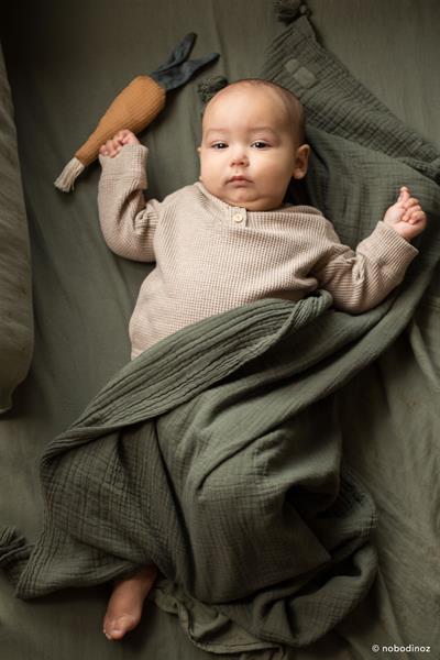 Nobodinoz Wabi Sabi Çift Kat Müslin Battaniye // Vetiver