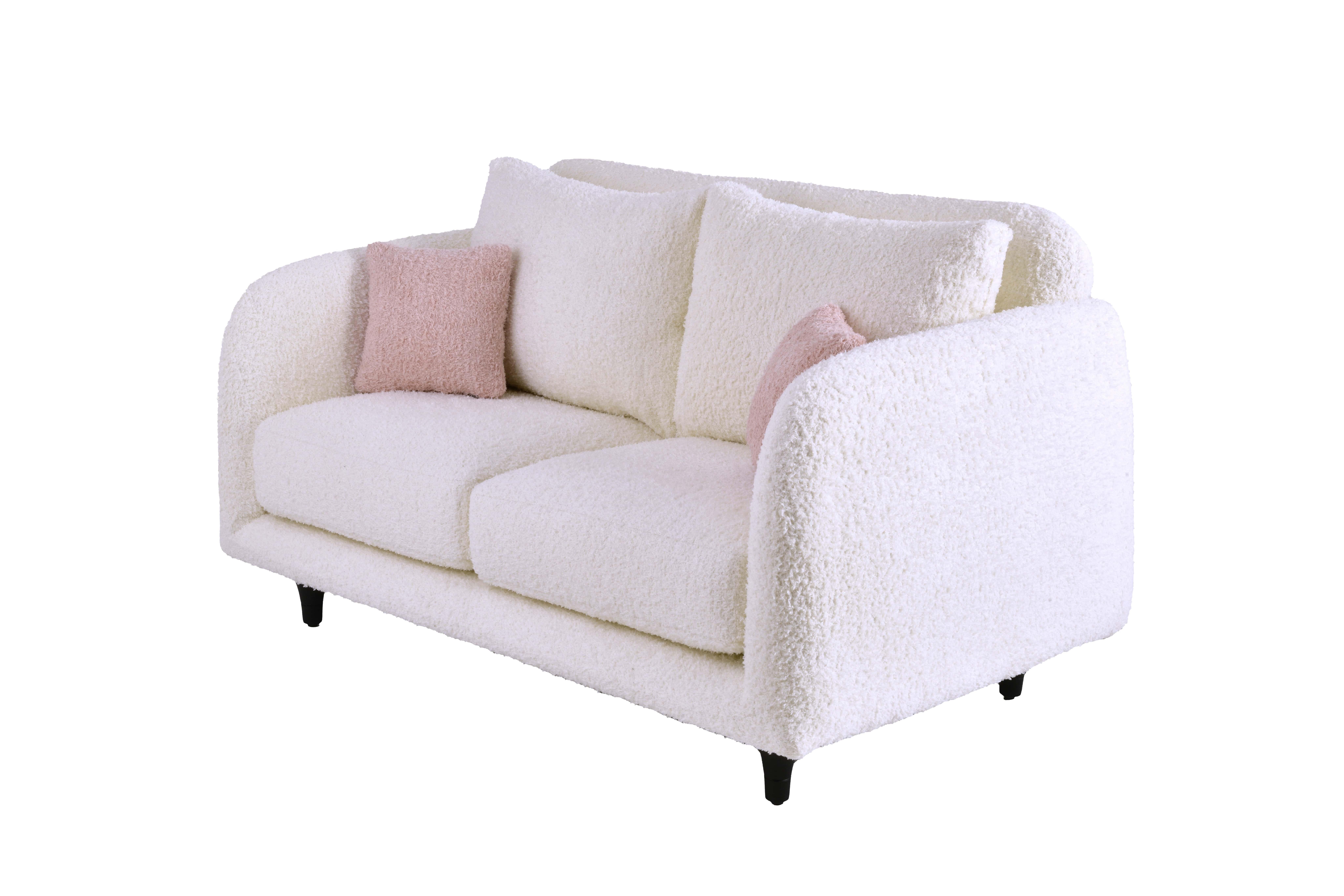 Norde Junior Pietra Beyaz 2'li Koltuk, Pembe Kırlent