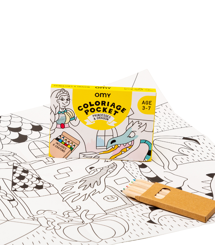 OMY Pocket Coloring Seyahat Boya Kit // Princesses & Dragons