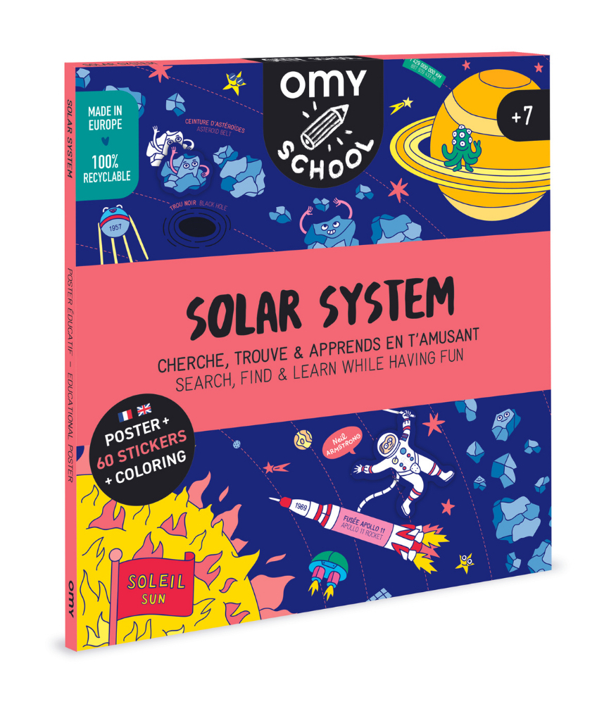 OMY School Eğitici Sticker Poster // Solar System