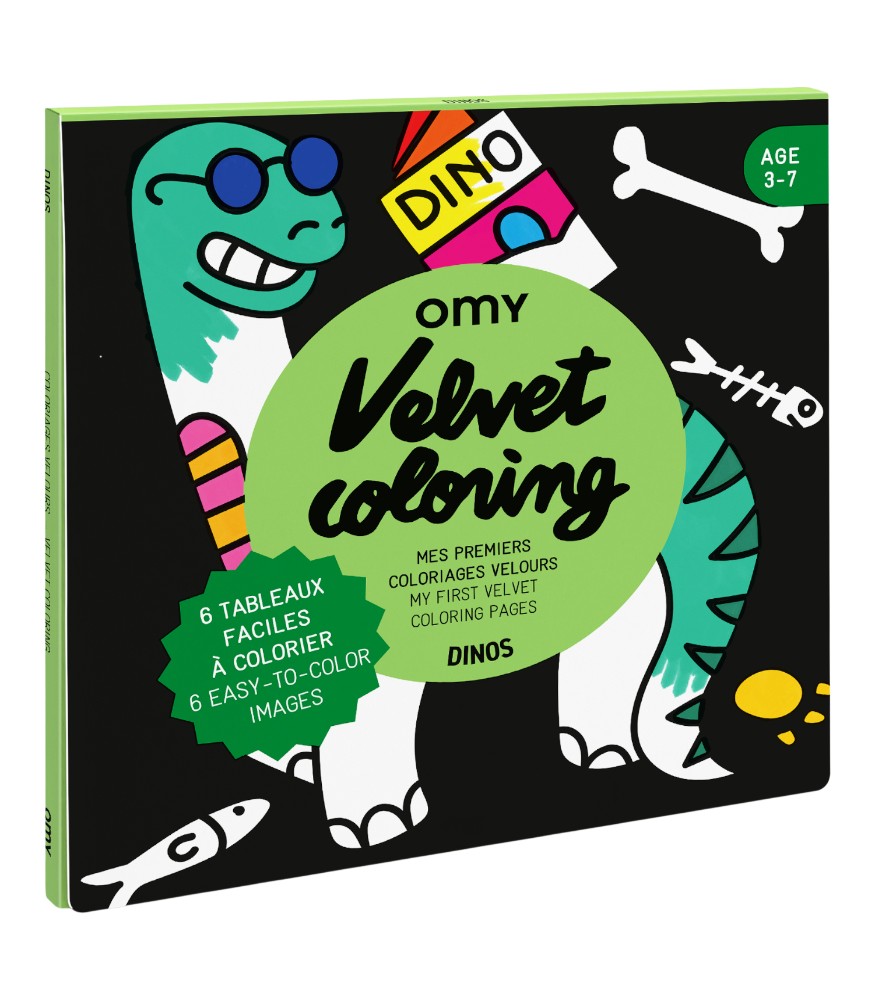 OMY Velvet Coloring Kadife Boya Kartları // Dino