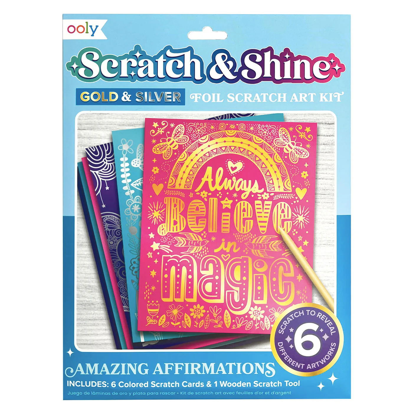 Ooly Scratch and Shine Folyo Sanat Seti // Amazing Affirmations