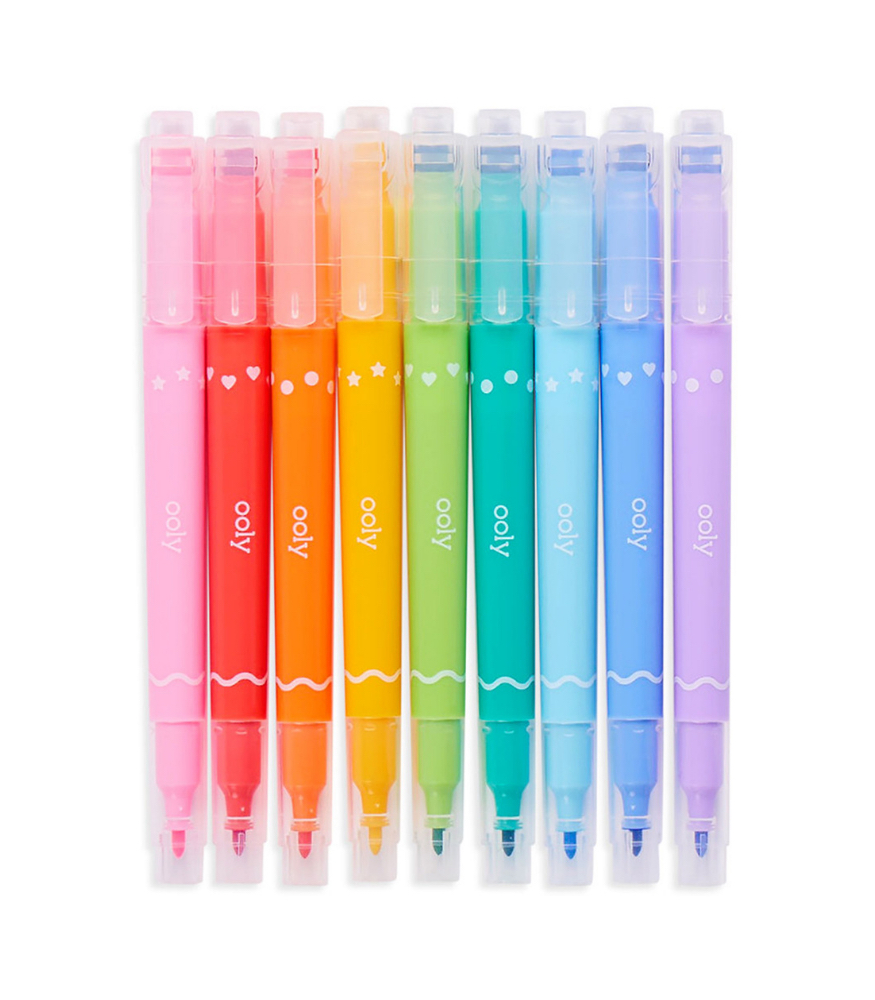 Ooly Confetti Stamp Çift Uçlu Keçeli Kalem Seti (9 Adet)