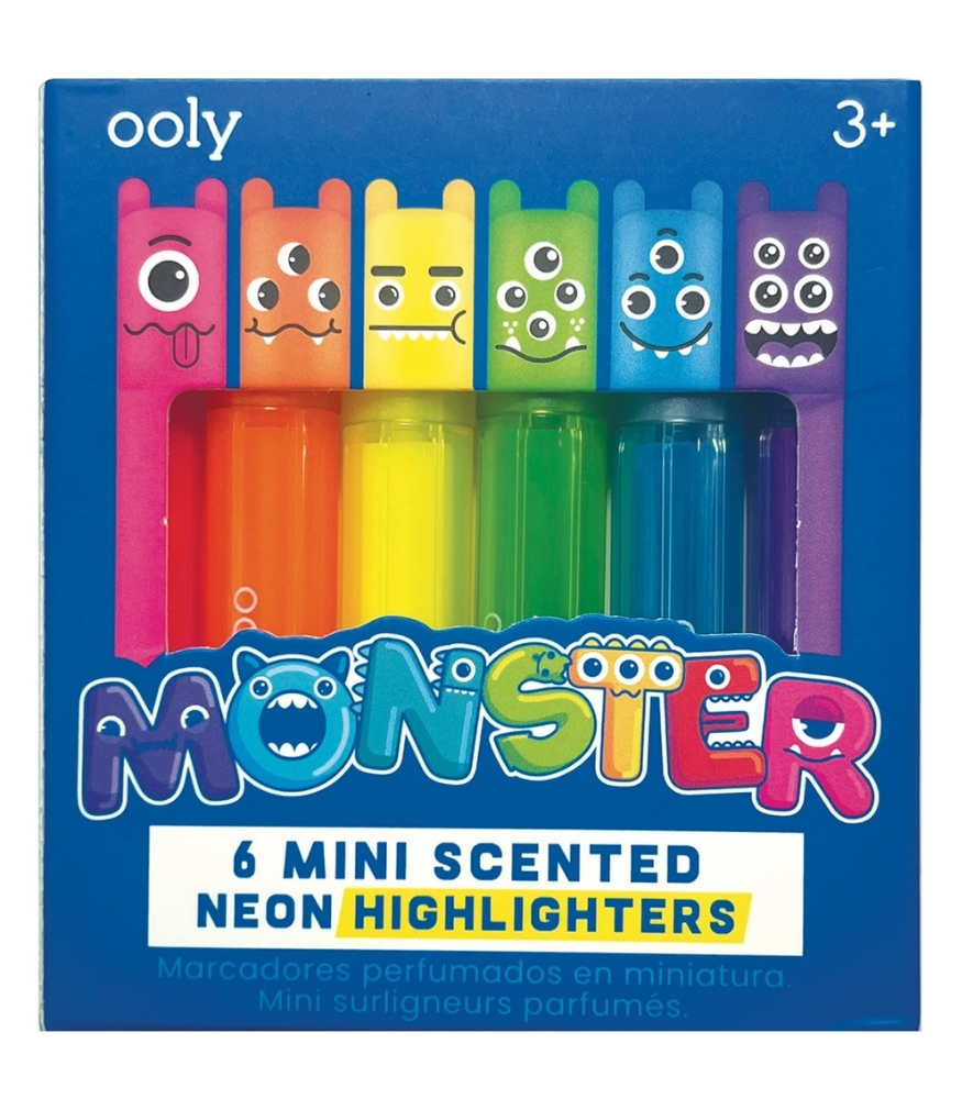 Ooly Monster Mini Kokulu Neon Highlighter Seti (6 Adet)