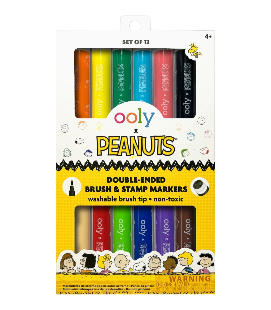 Ooly x Peanuts Çift Uçlu Fırça & Damga Keçeli Kalem (12 Adet)