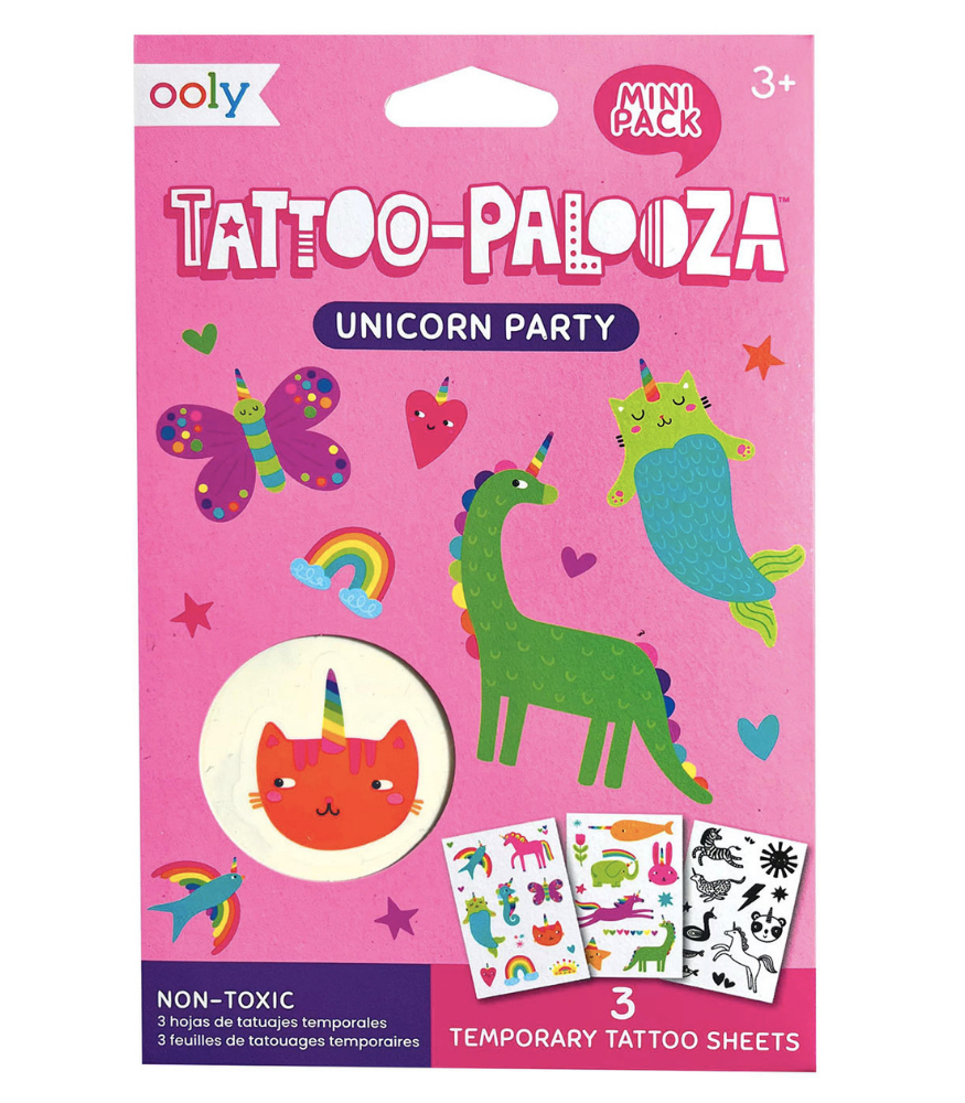 Ooly Tattoo Palooza Ge&ccedil;ici Mini D&ouml;vme Seti // Unicorn Party