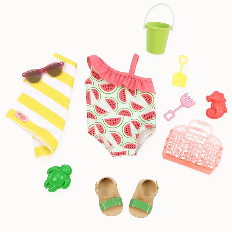 Our Generation Oyuncak Bebek Kıyafet Seti // Watermelon Print Swimsuit