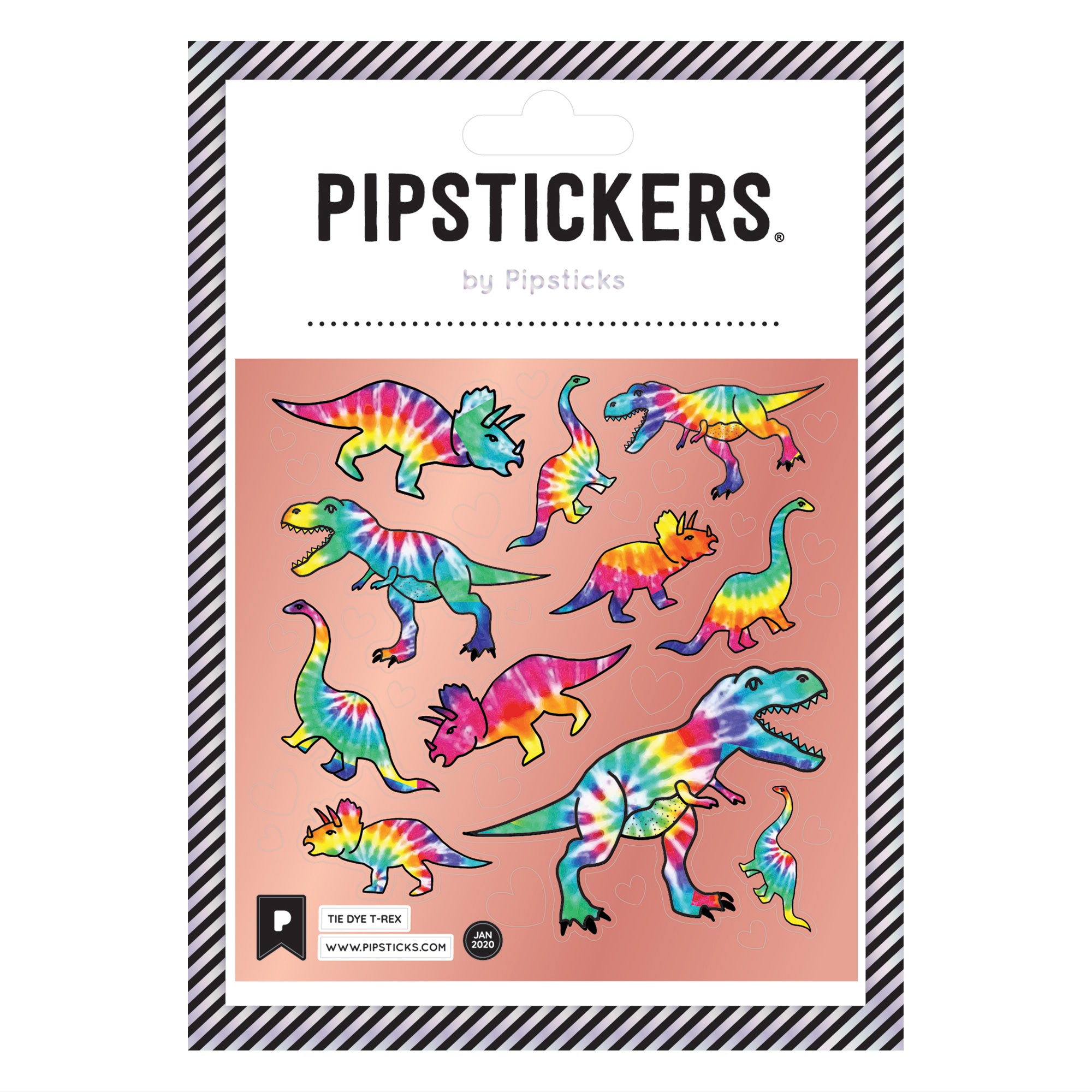 Pipsticks Sticker // Tie Dye T-Rex
