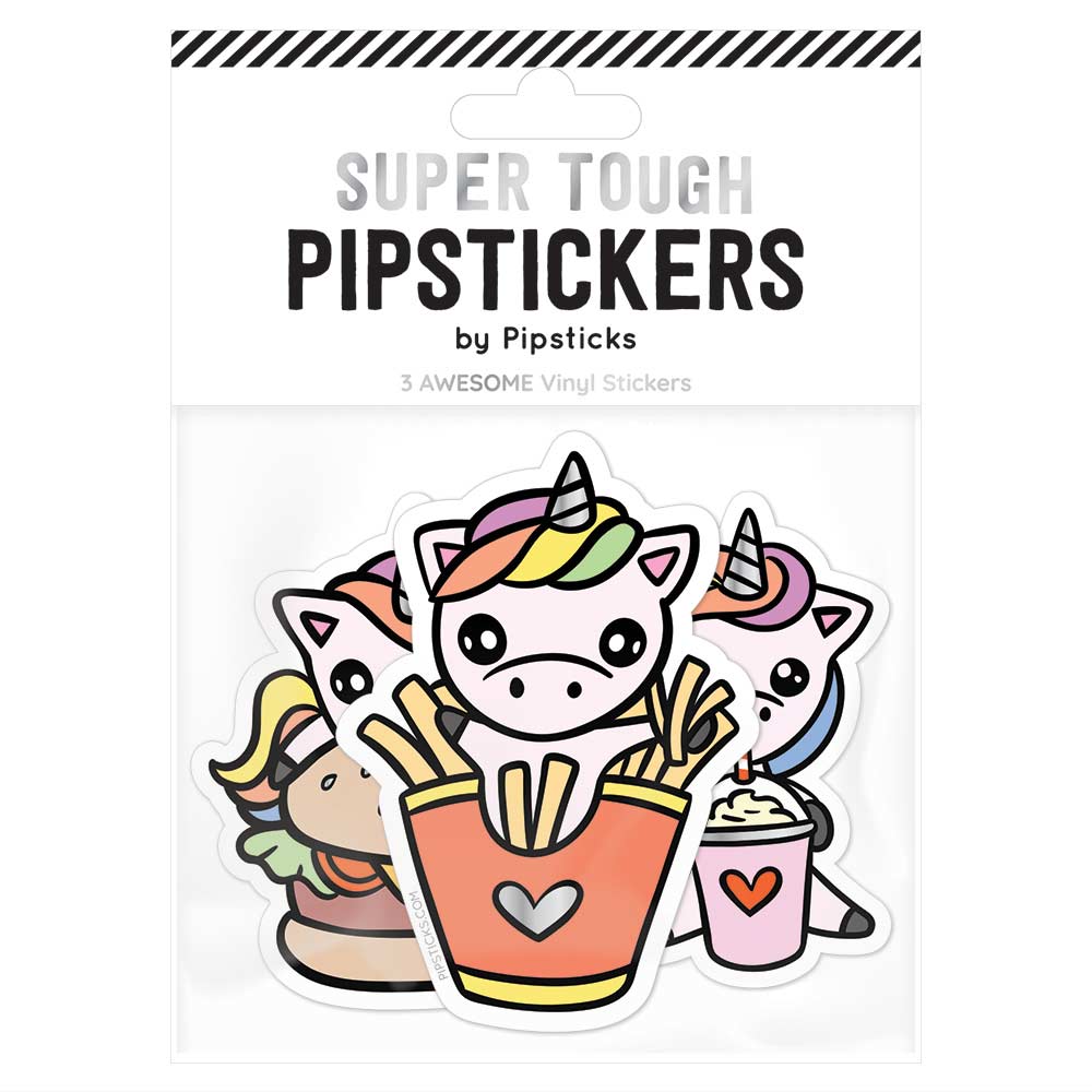Pipsticks Vinyl Collection Sticker // Unicorns Love Fast Food