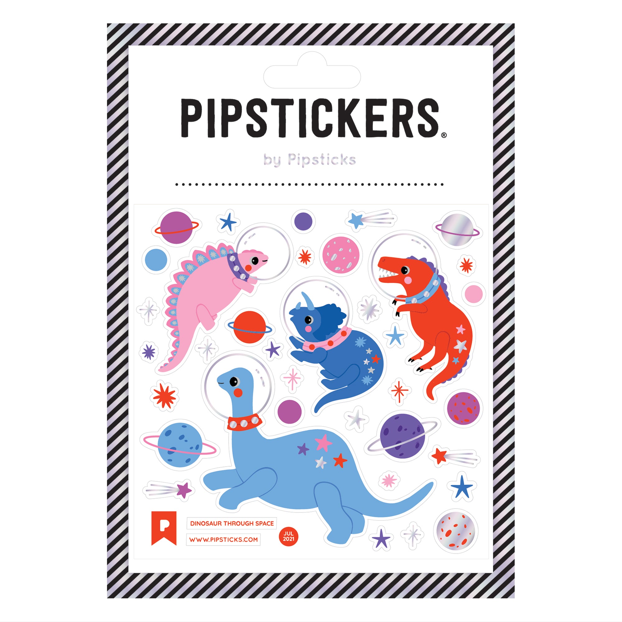 Pipsticks Sticker // Dinosaur Through Space