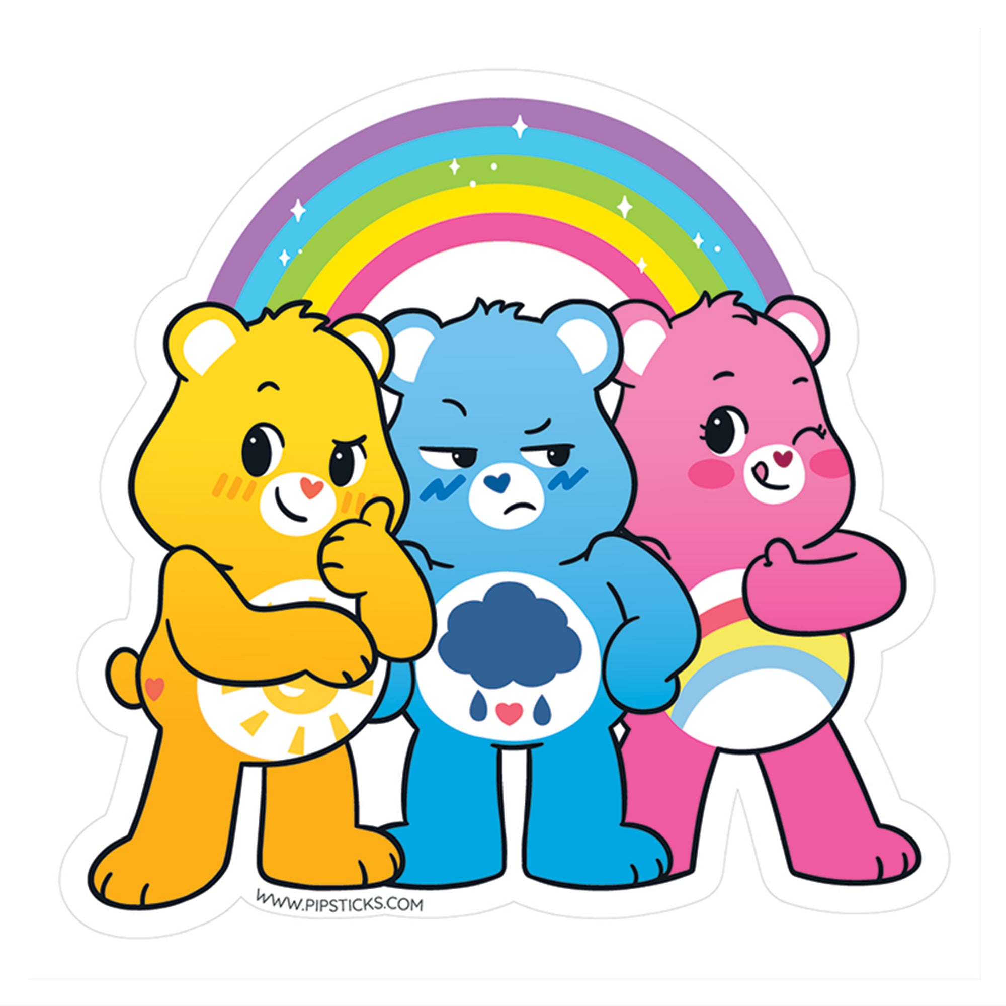Pipsticks Vinyl Sticker // Care Bears Trio