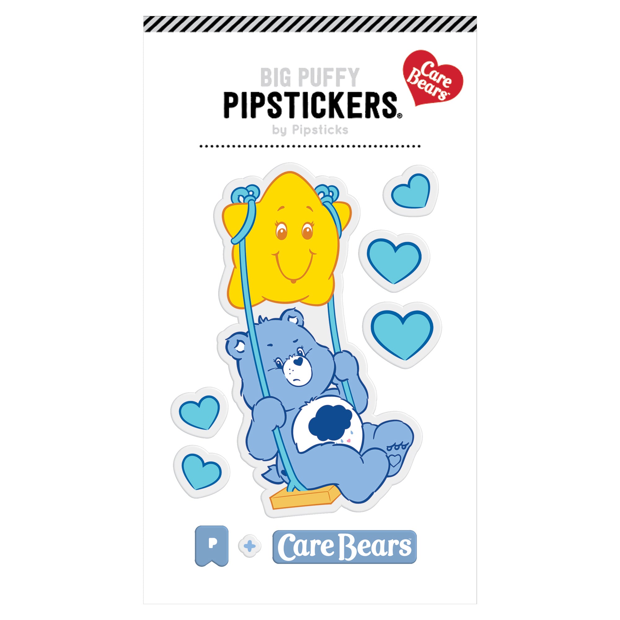 Pipsticks Big Puffy Sticker // Rocking Grumpy Bear