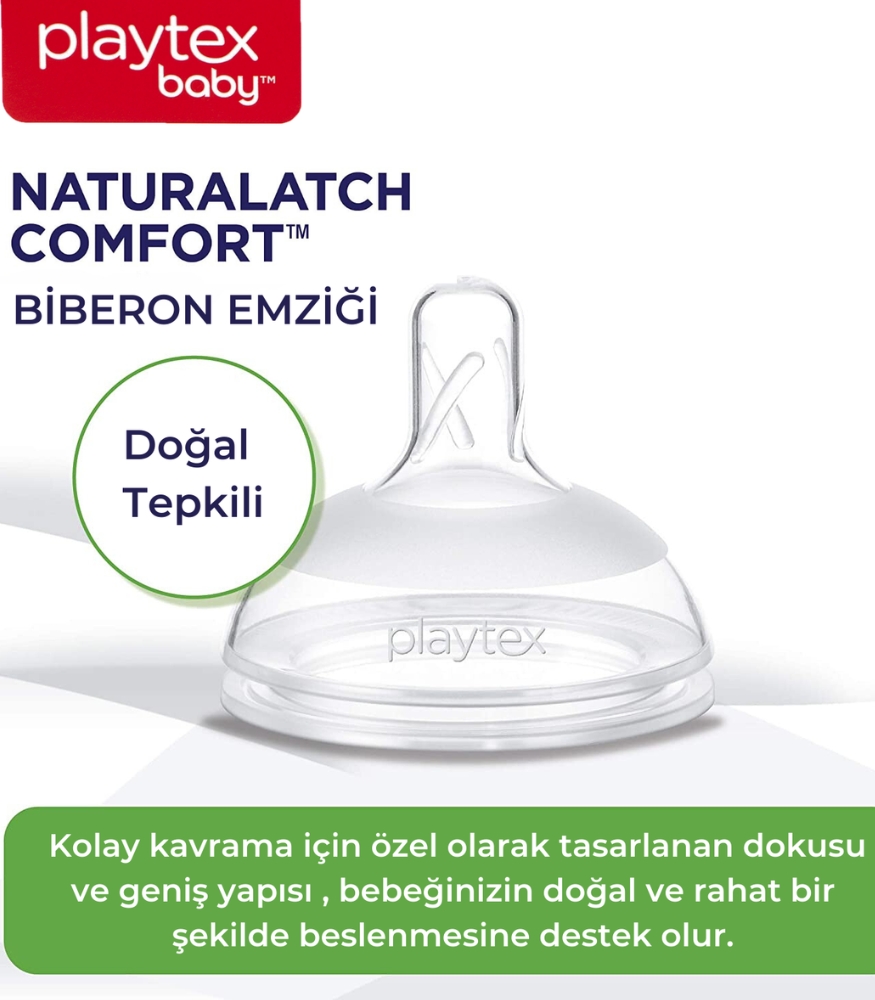 Playtex Baby NaturaLatch Comfort Yenidoğan Biberon Emzik Set (2 Adet) // Hızlı Akış