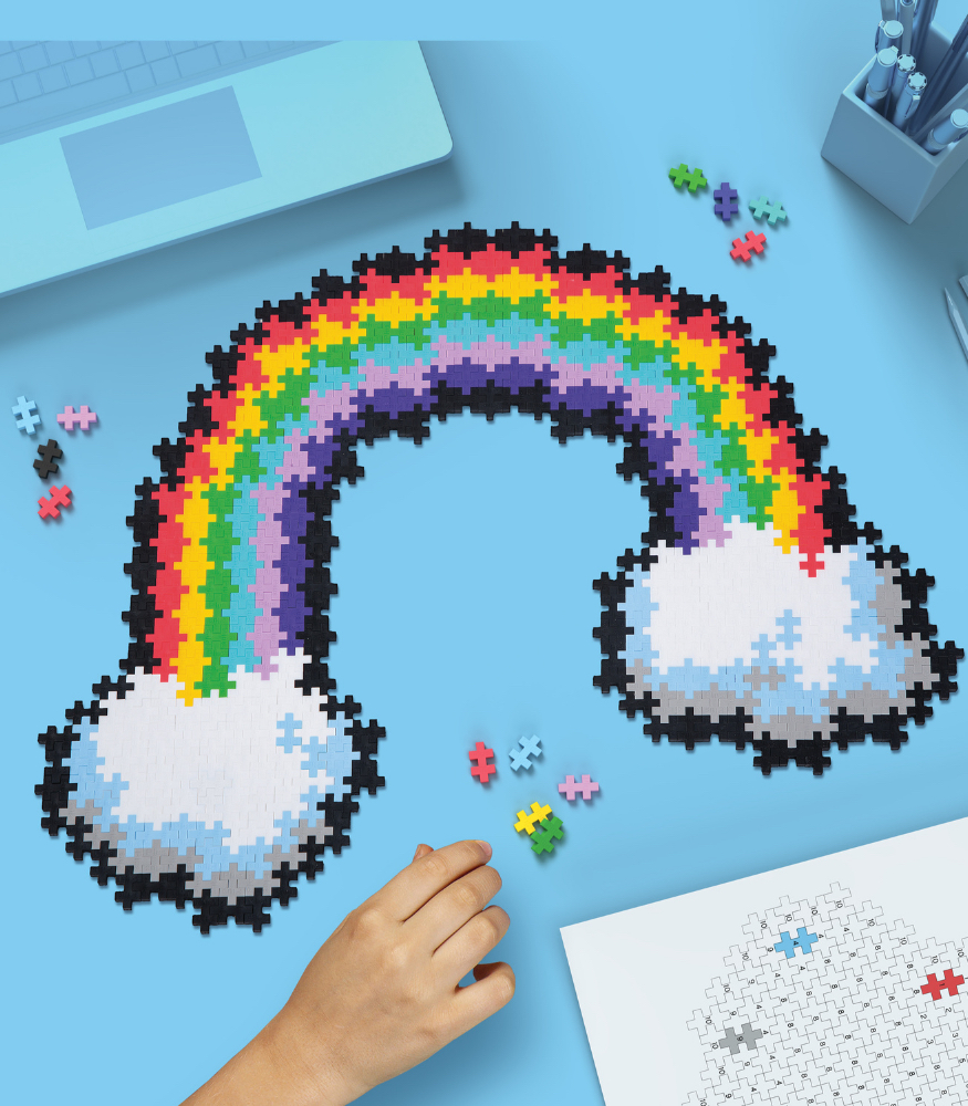 Plus-Plus Puzzle by Number Yaratıcı Blok // Rainbow (500 Parça)
