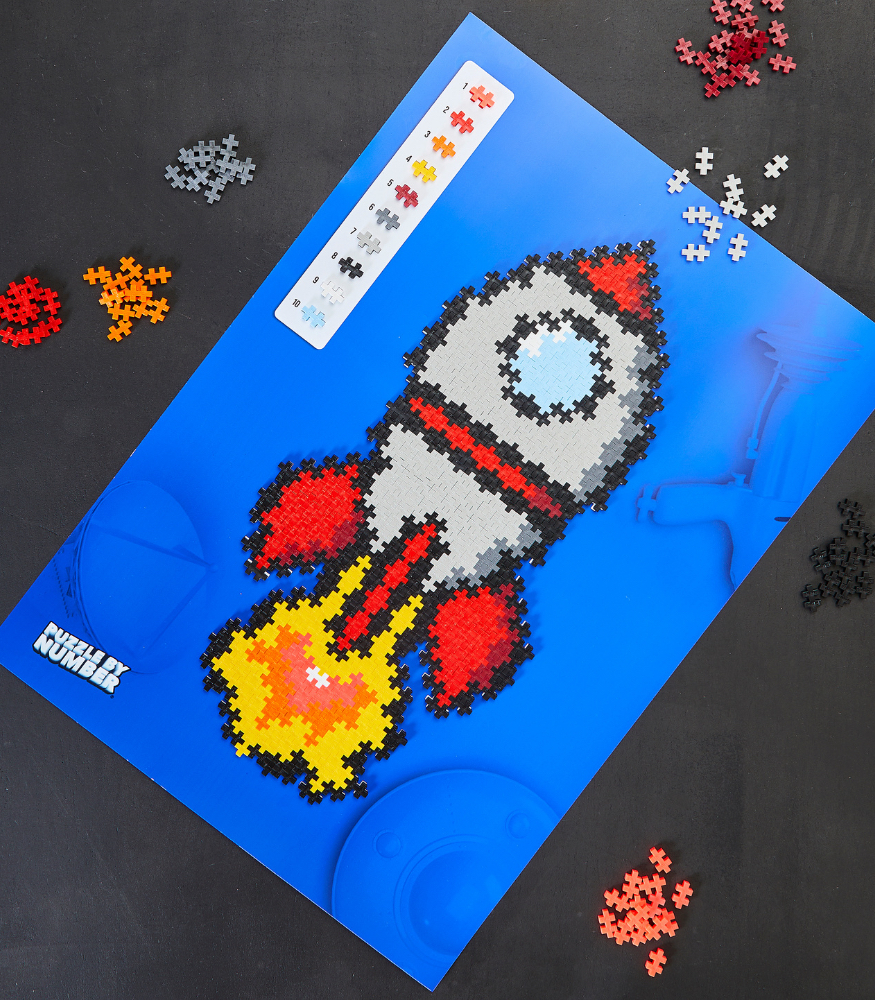 Plus-Plus Puzzle by Number Yaratıcı Blok // Rocket (500 Parça)
