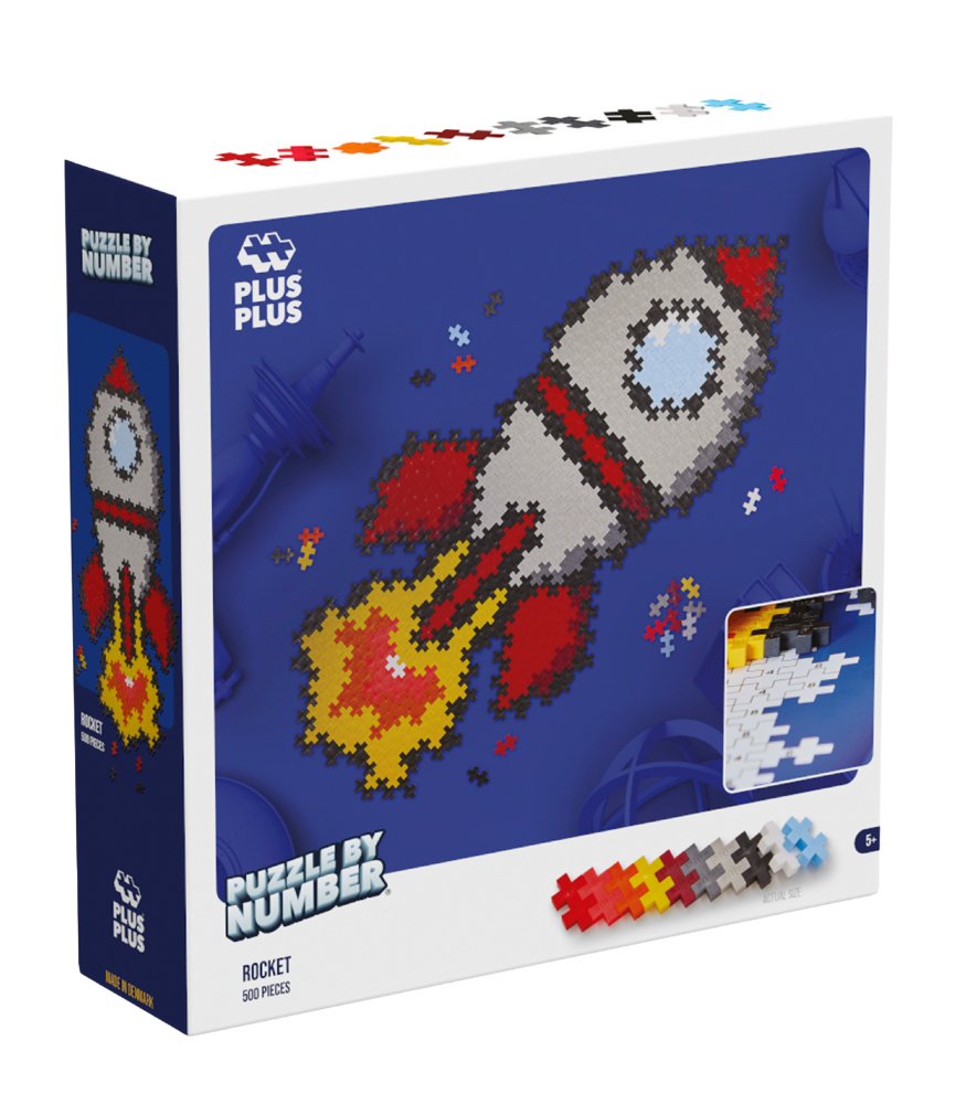 Plus-Plus Puzzle by Number Yaratıcı Blok // Rocket (500 Parça)