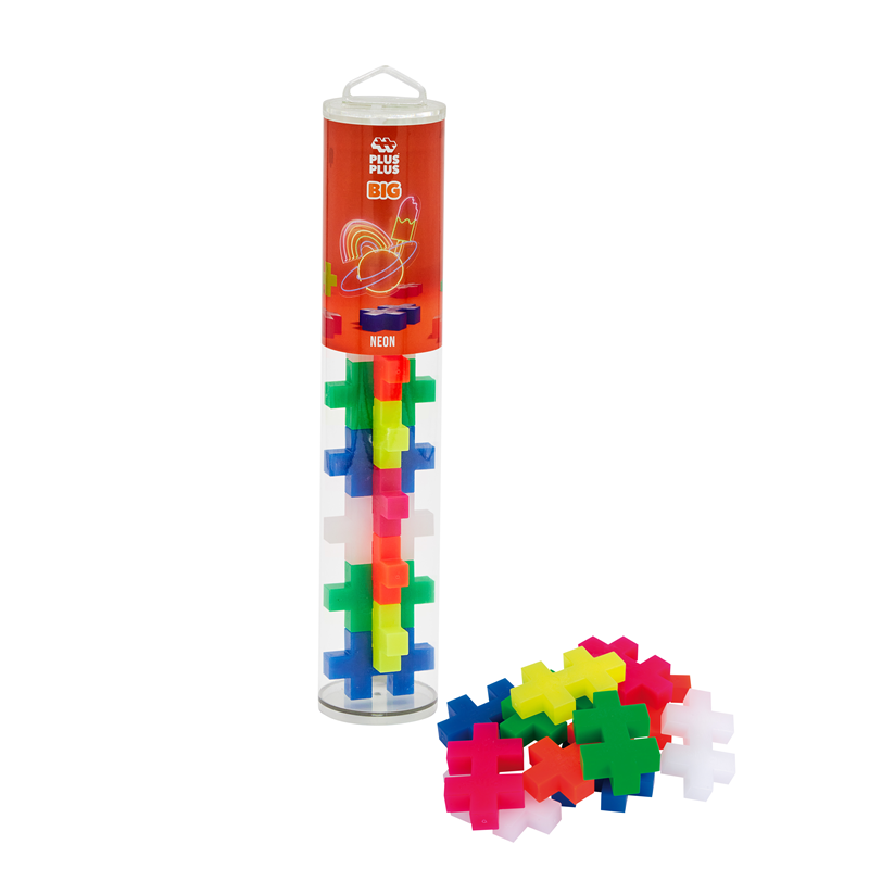Plus-Plus Big Yaratıcı Blok T&uuml;p // Neon (15 Par&ccedil;a)